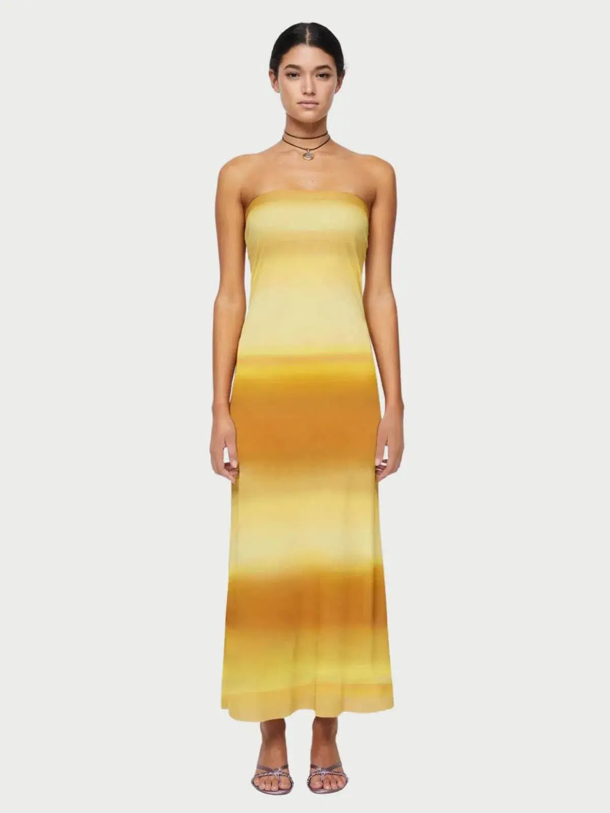 Bec & Bridge Amara Strapless Midi Dress Golden Ombre Size 8  - Image 1