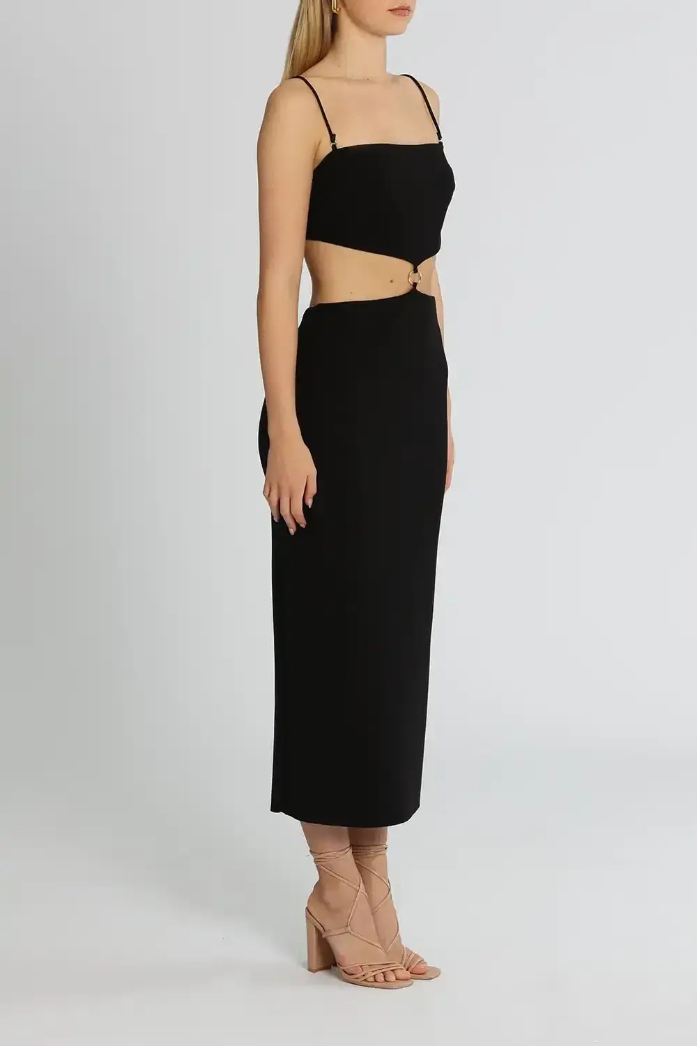 Bec & Bridge Alba Cut Out Midi Dress Black Size 12 - Image 2