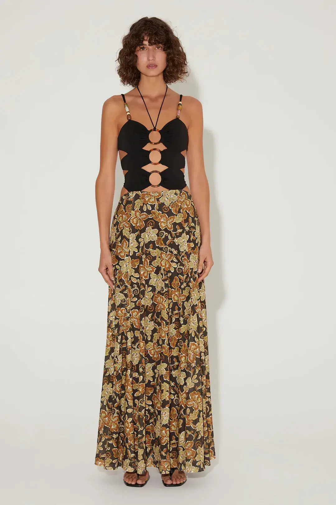 Hansen and Gretel Weaver Cut Out Floral Beaded Dress in Floral Size Small / AU 8 - Image 3