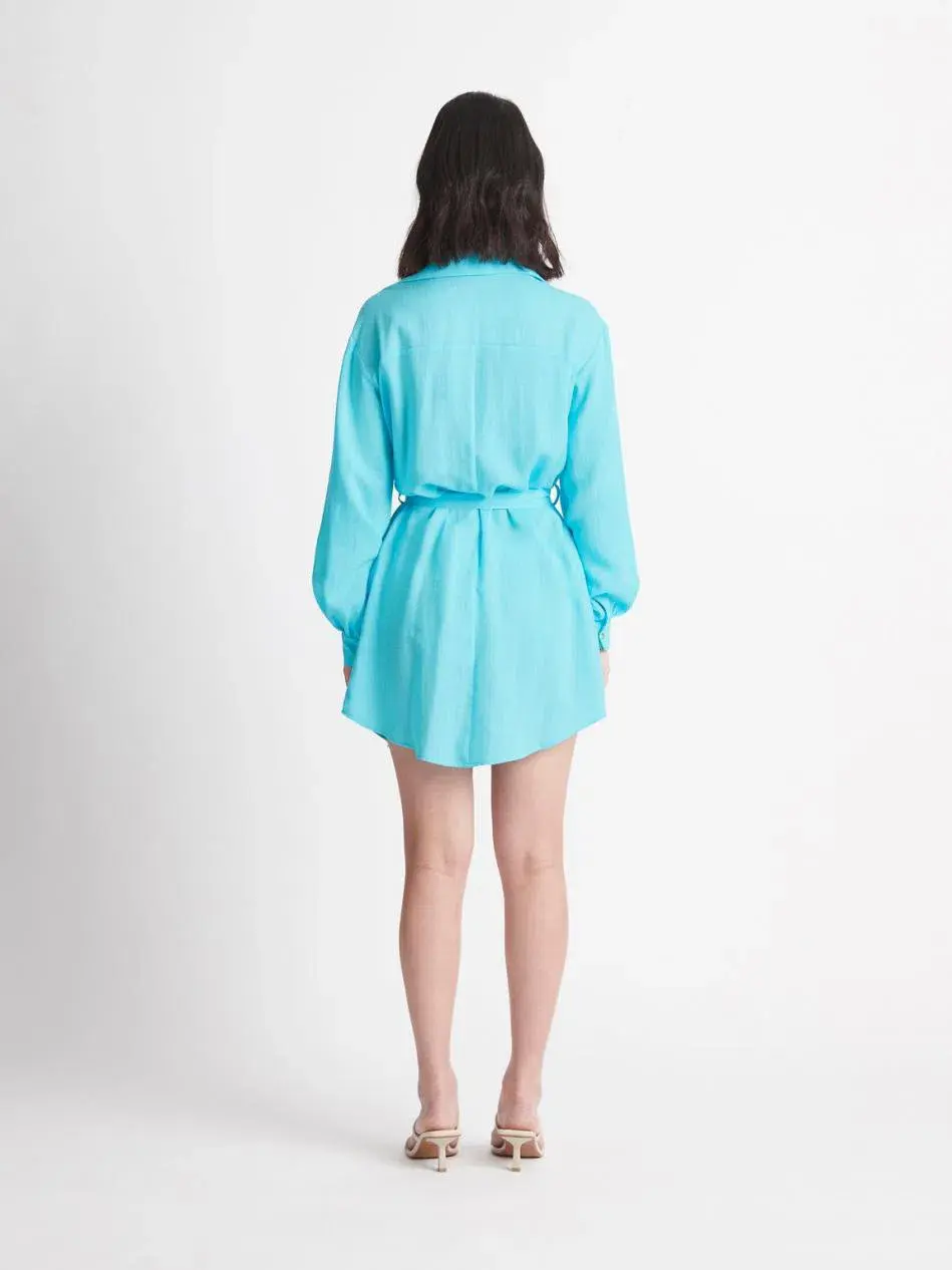 Sheike Envy Shirt Mini Dress Blue Size 14 - Image 3