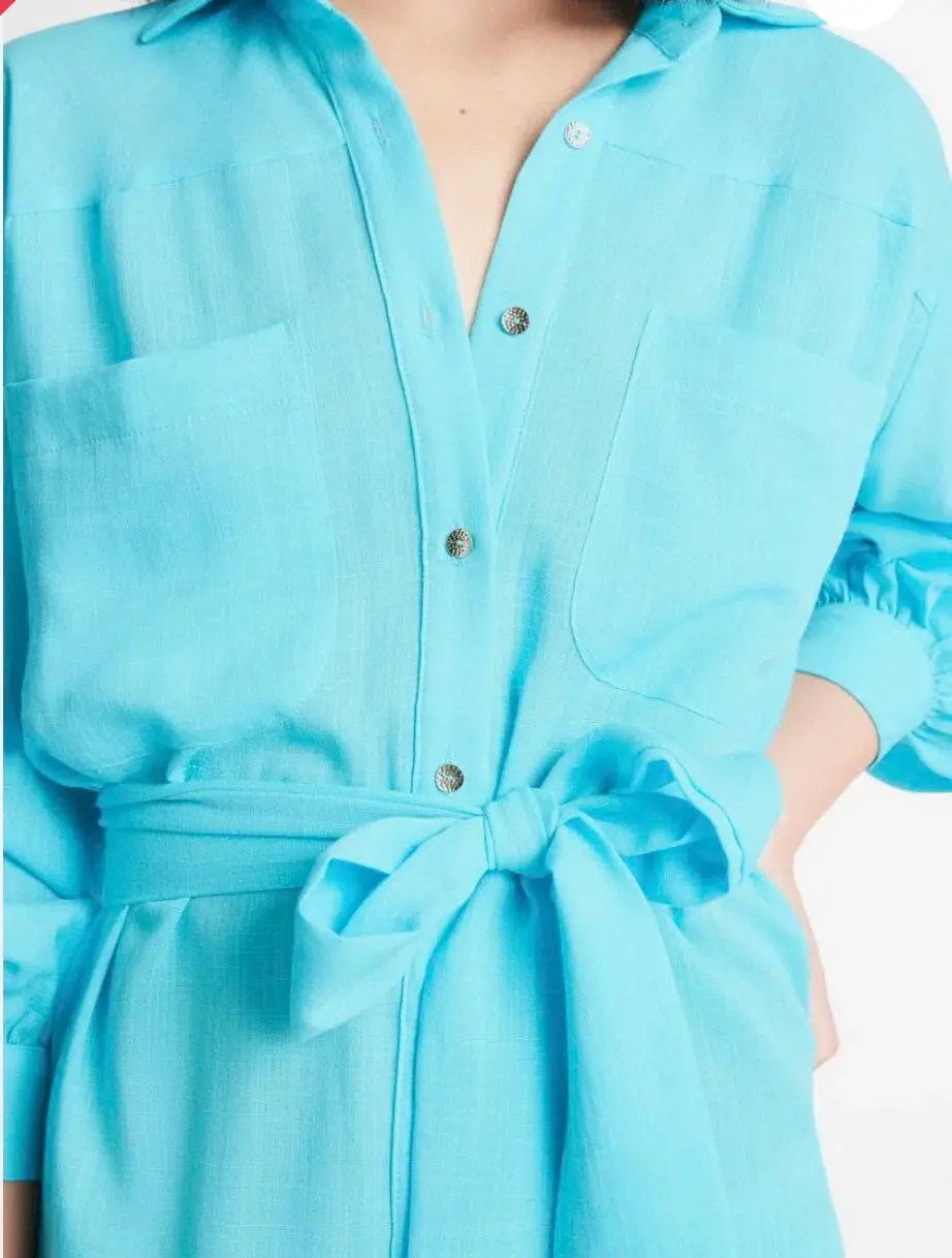 Sheike Envy Shirt Mini Dress Blue Size 14 - Image 2