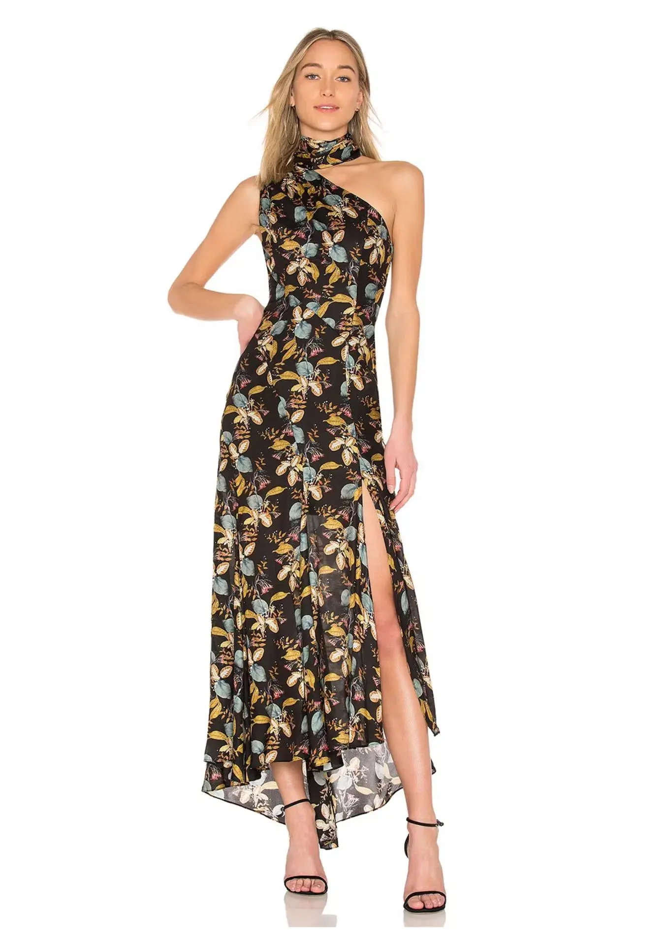 Nicholas Ava Tie Neck Maxi Dress Floral Size 10 - Image 1