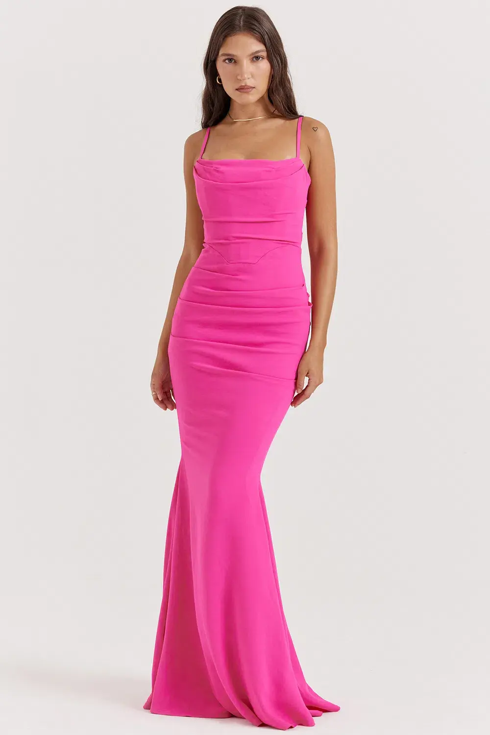 House of CB Milena Corset Maxi Dress Hot Pink Size 8 - Image 1