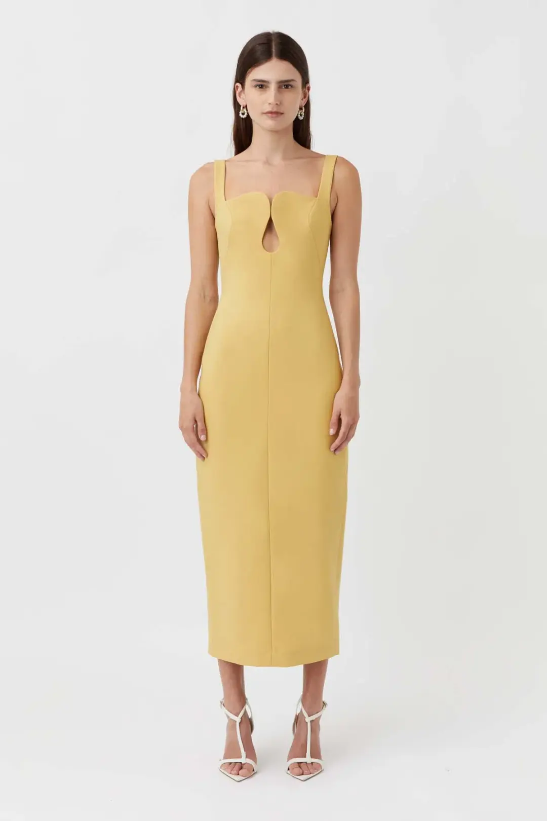 Camilla and Marc Brixton Midi Dress Yellow Size 8 for rent on The Volte - main image