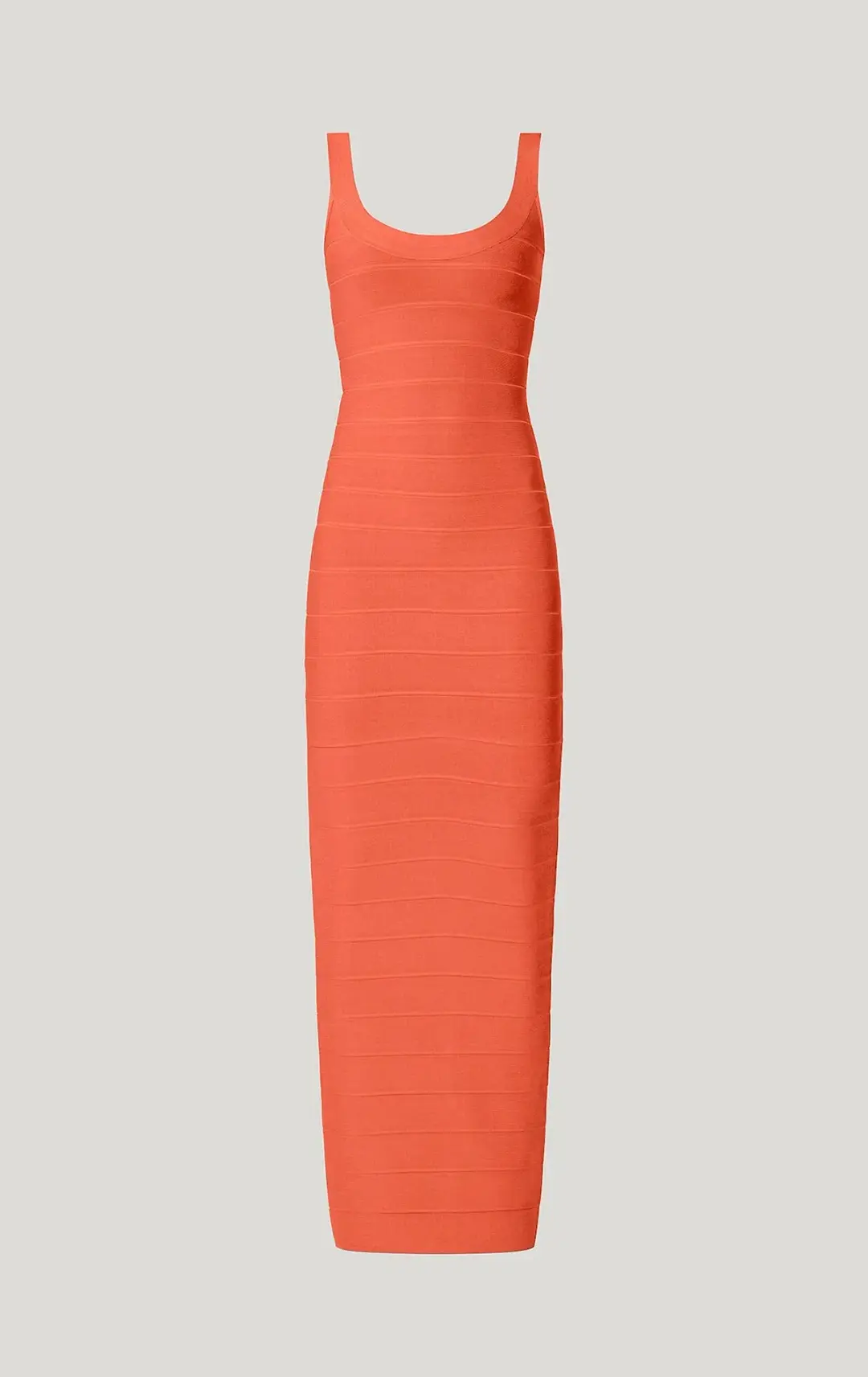 Herve Leger Round Neck Gown Coral Size XS / AU 6 for rent on The Volte - main image