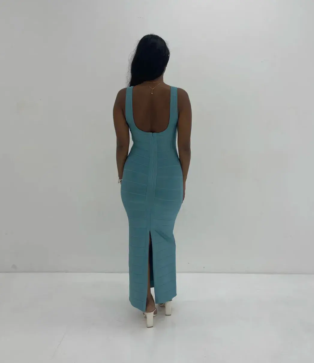 Herve Leger Bandage Midi Dress Blue Size S / AU 8 - Image 3