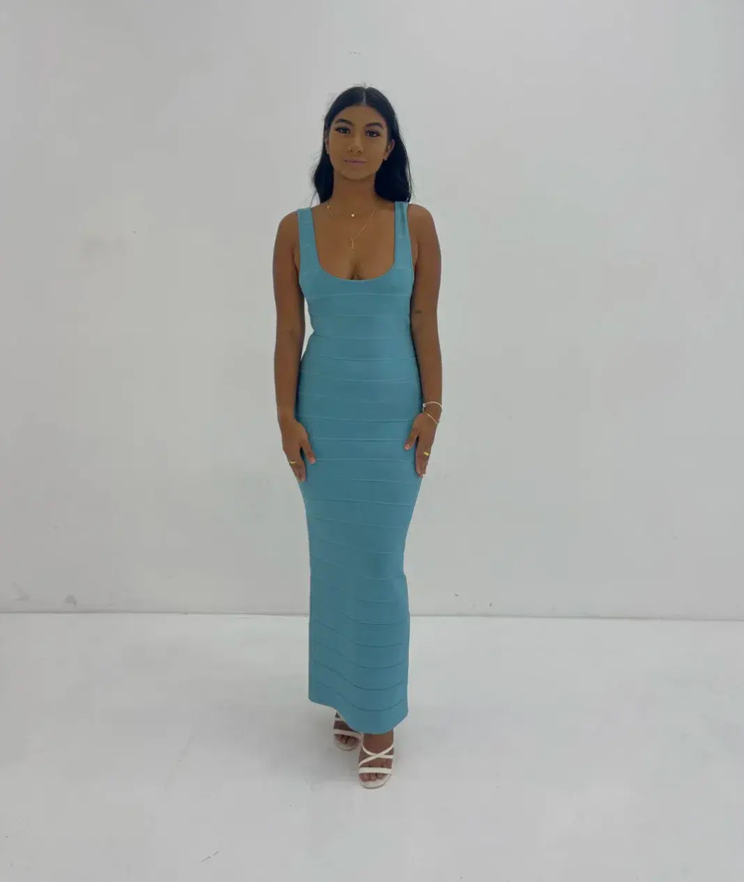 Herve Leger Bandage Midi Dress Blue Size S / AU 8 - Image 5