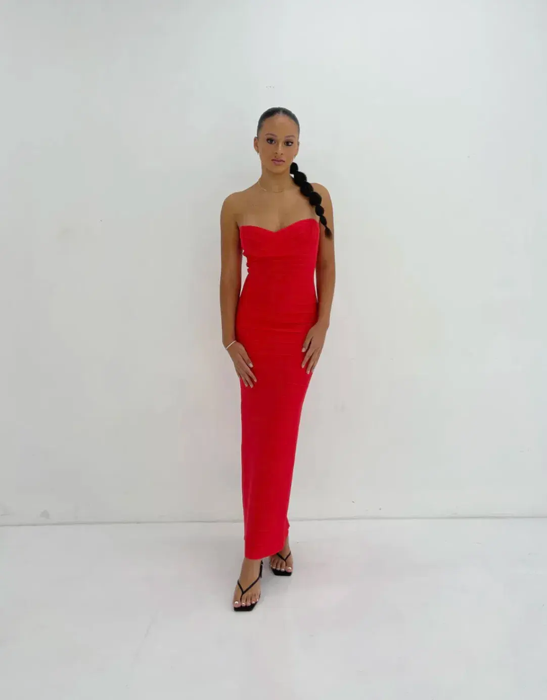 Herve Leger Strapless Gown Red Size S / AU 8 - Image 1