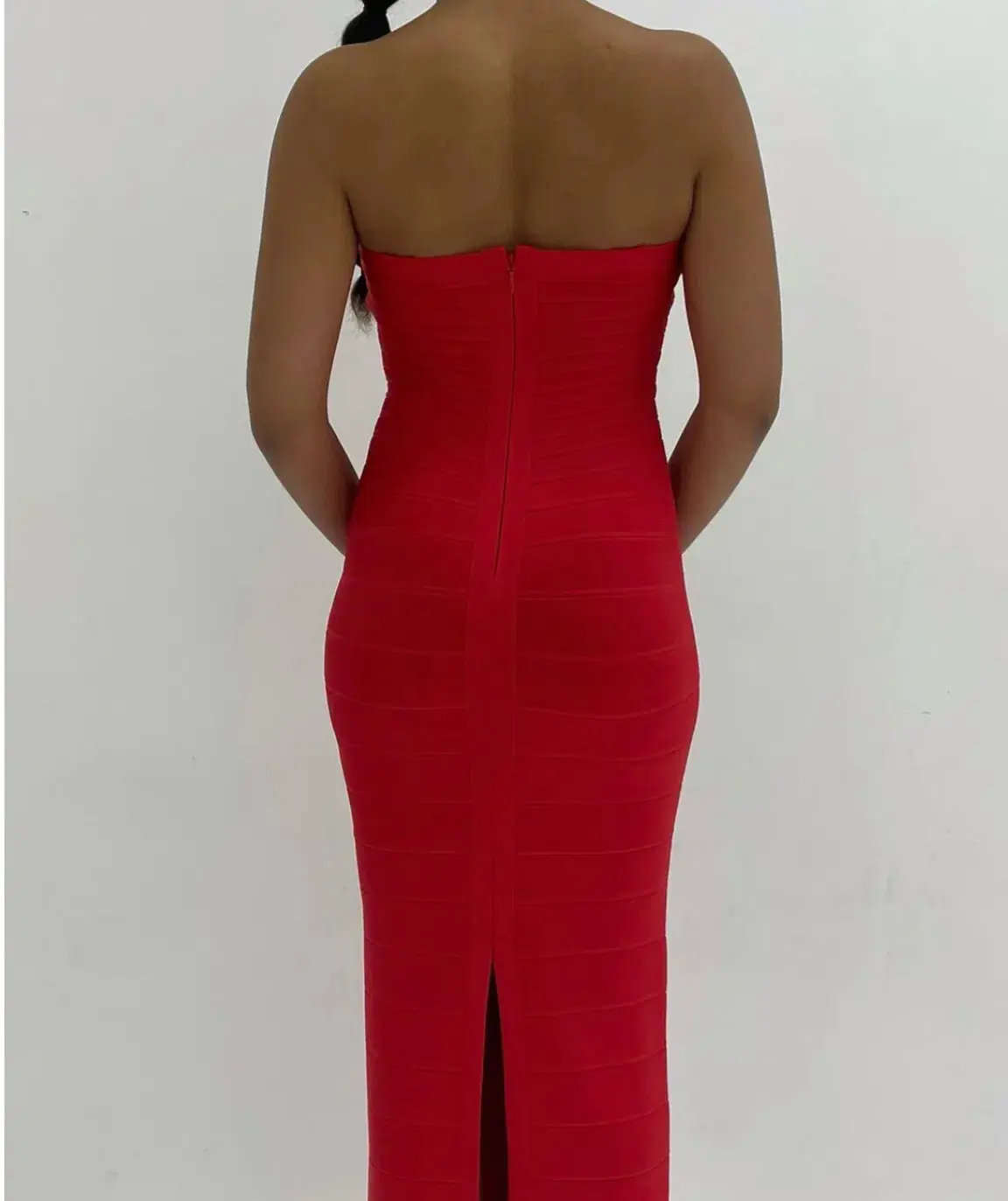 Herve Leger Strapless Gown Red Size S / AU 8 - Image 4