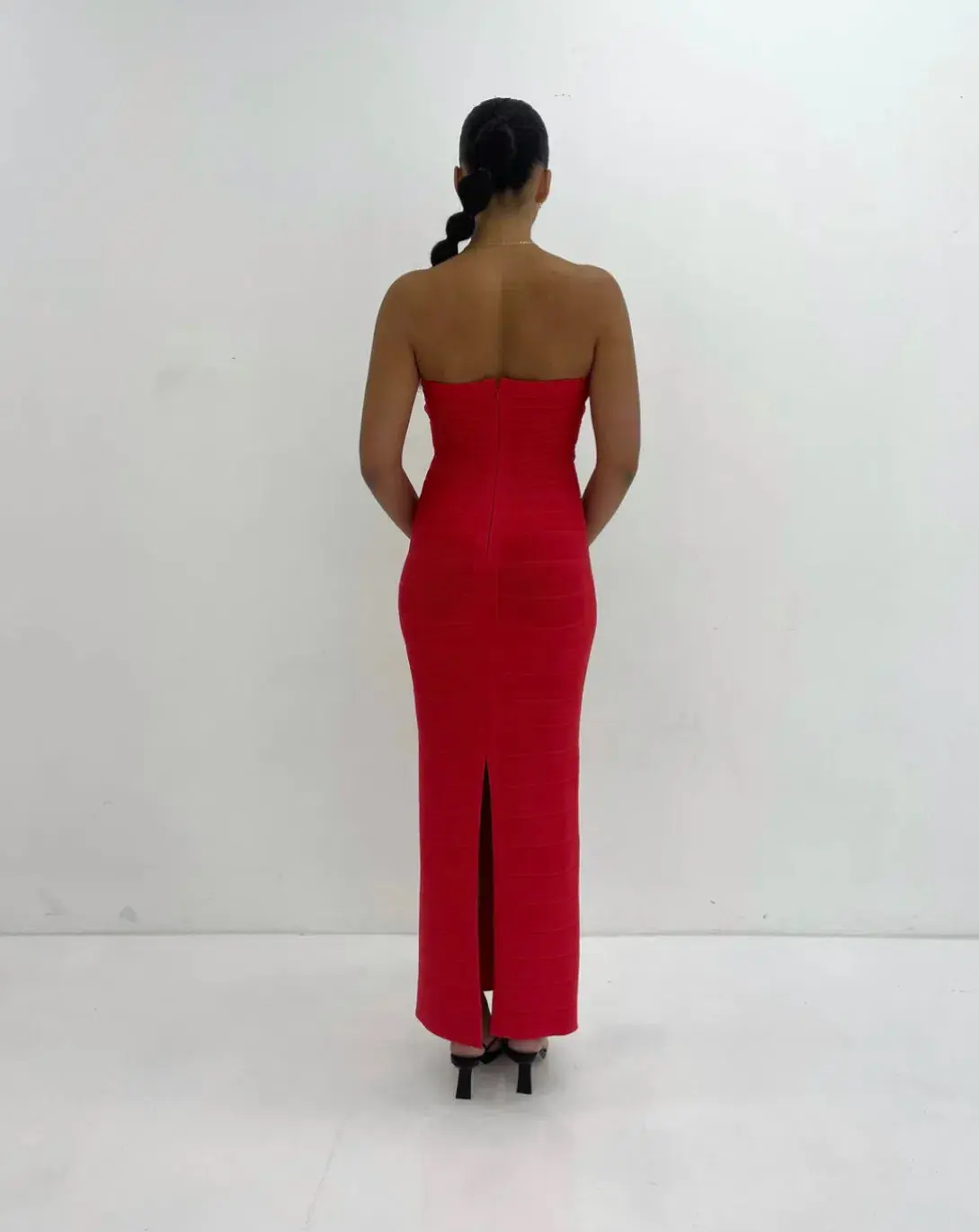Herve Leger Strapless Gown Red Size S / AU 8 - Image 3