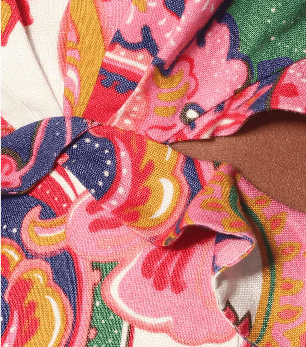 Zimmermann The Lovestruck Tie Back Mini Natural Paisley Floral Size 1 / Au 10 - Image 4
