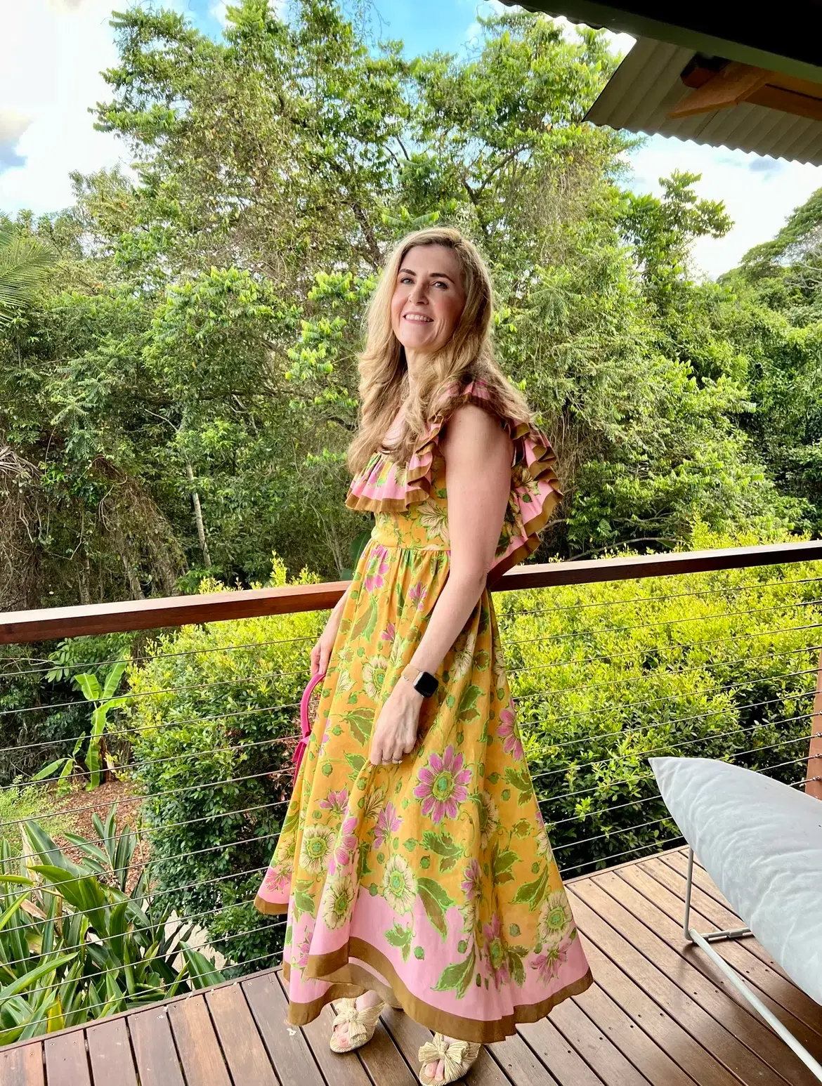 Alemais Winnie Ruffle Midi Dress Floral Size 10 - Image 5