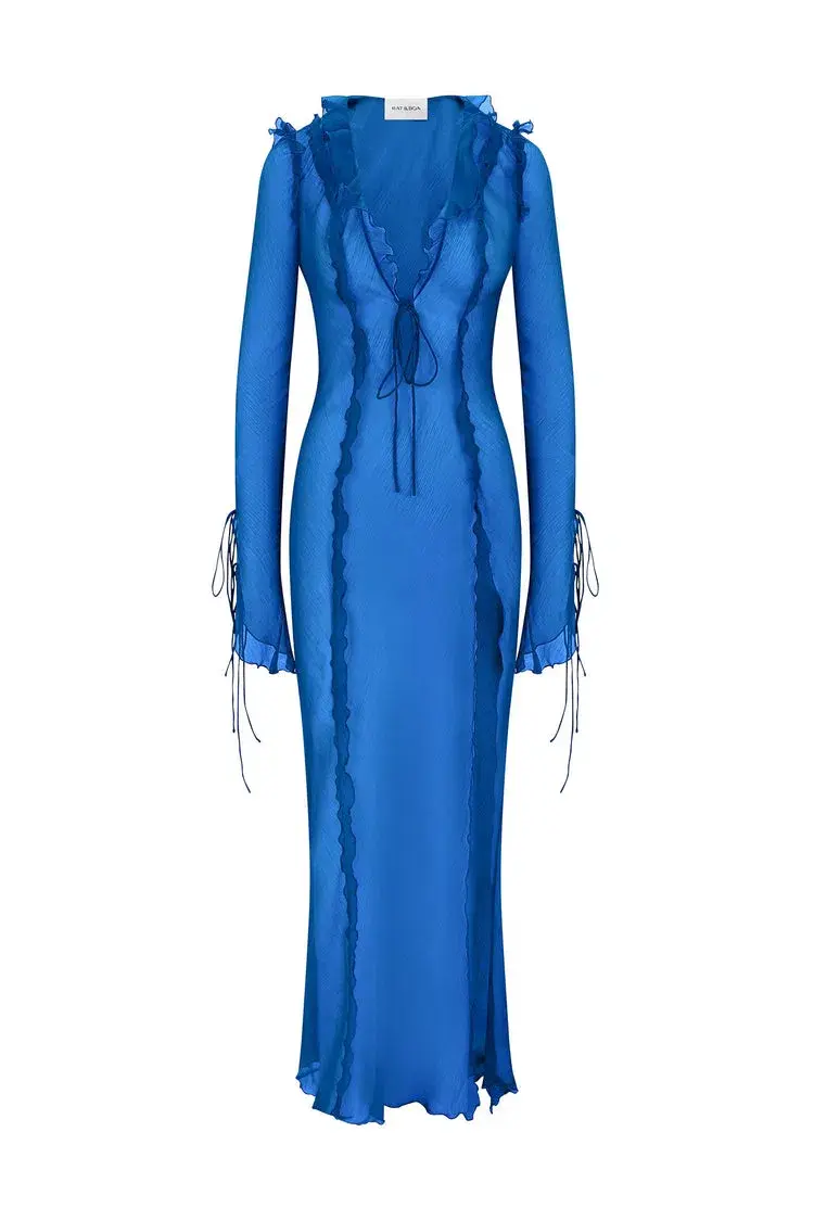 Rat & Boa Farretti Maxi Dress Blue Size 8 - Image 4