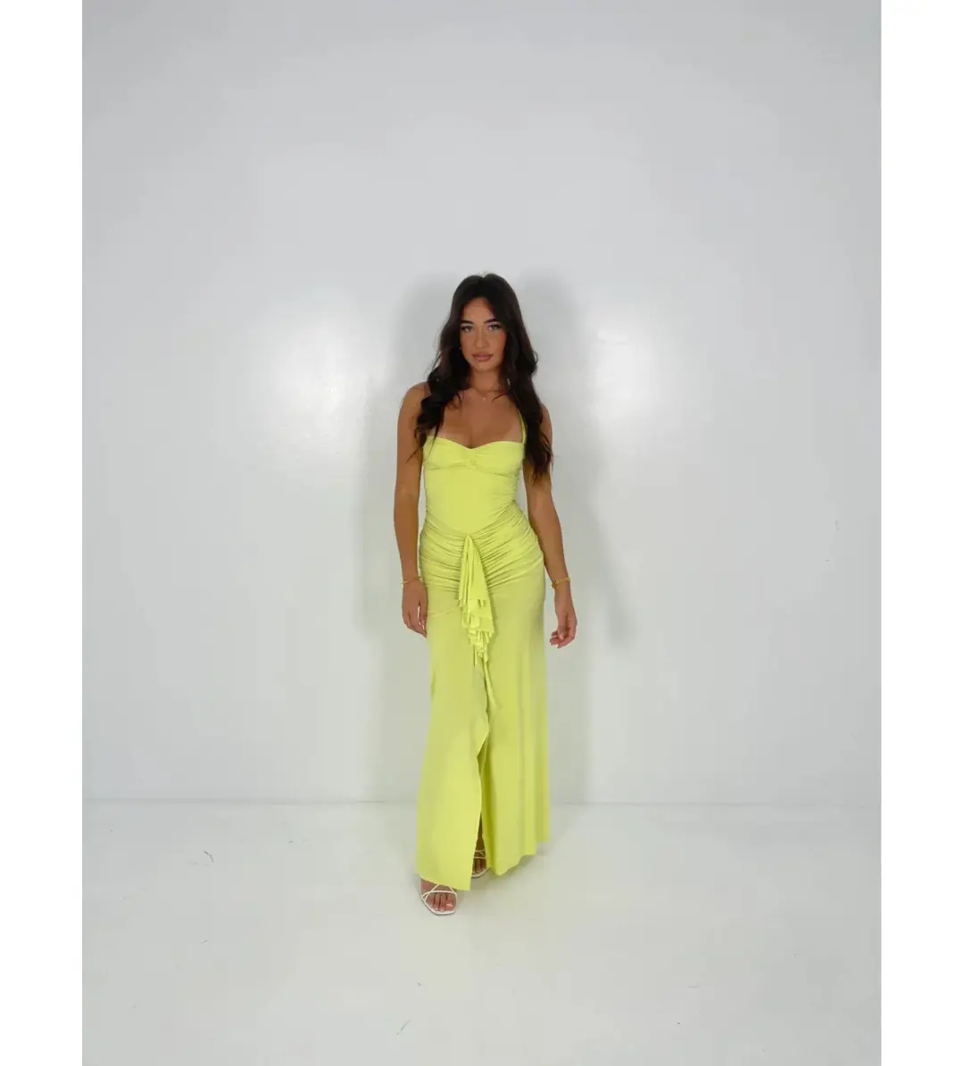 Natalie Rolt Shontae Gown Citron Size 1/AU 8 for rent on The Volte - main image