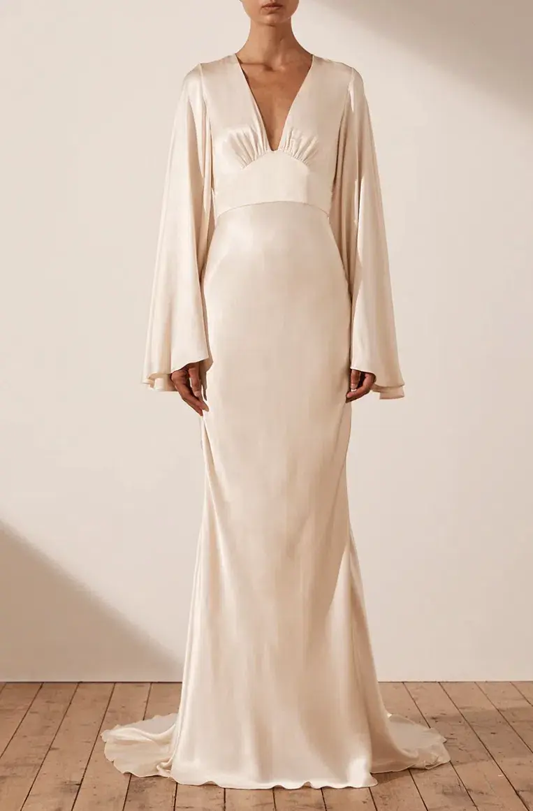 Shona Joy La Lune Backless Maxi Ivory Size AU 10 for rent on The Volte - main image