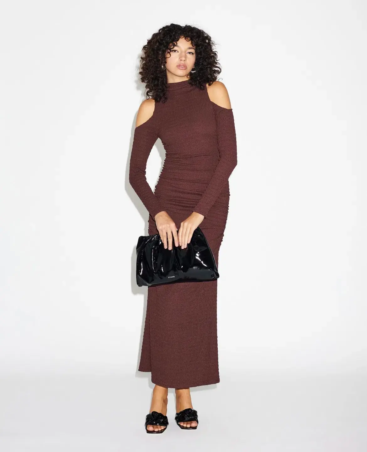 Lover Kienna Textured Dress Brown Size AU 10 - Image 1