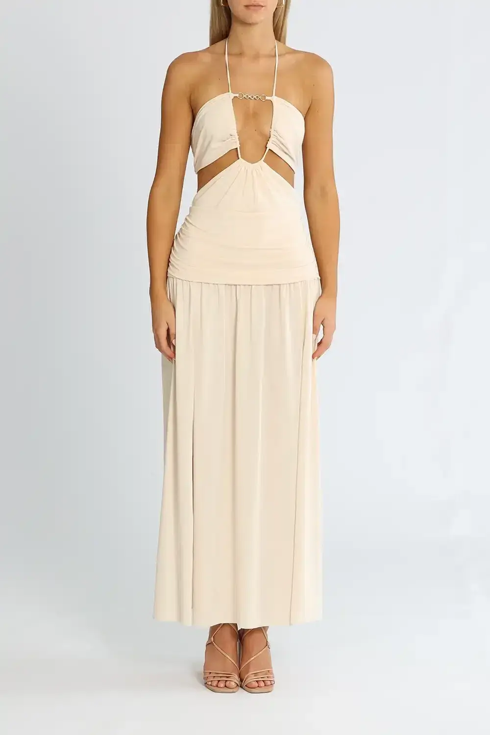 Bec & Bridge Adaline Cut Out Maxi Dress Cream Size AU 10 - Image 1