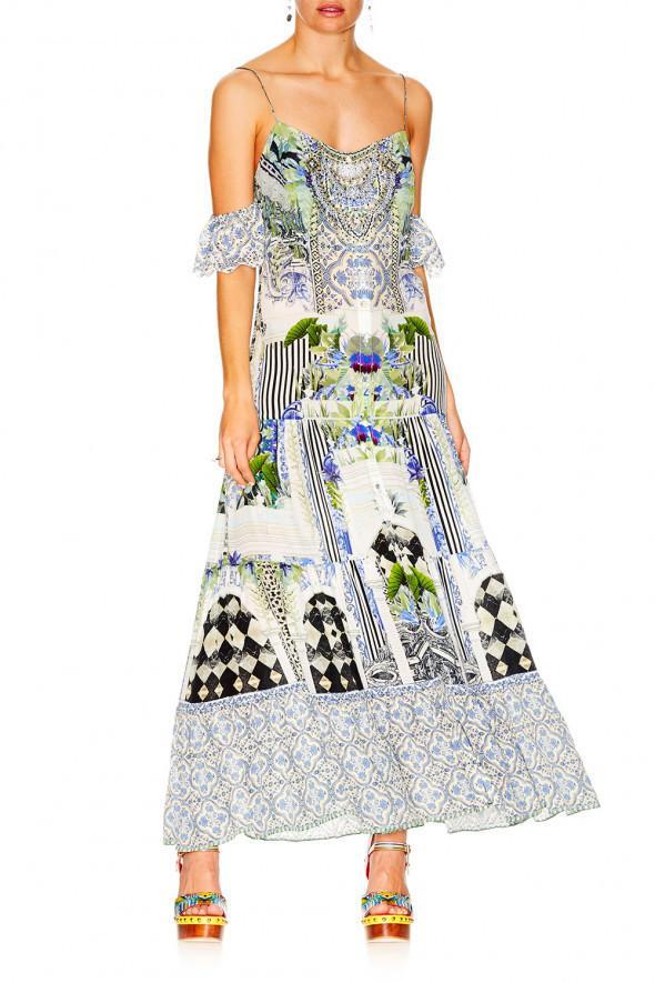 The Sweet Escape Long Button Down Tiered Dress - Image 1