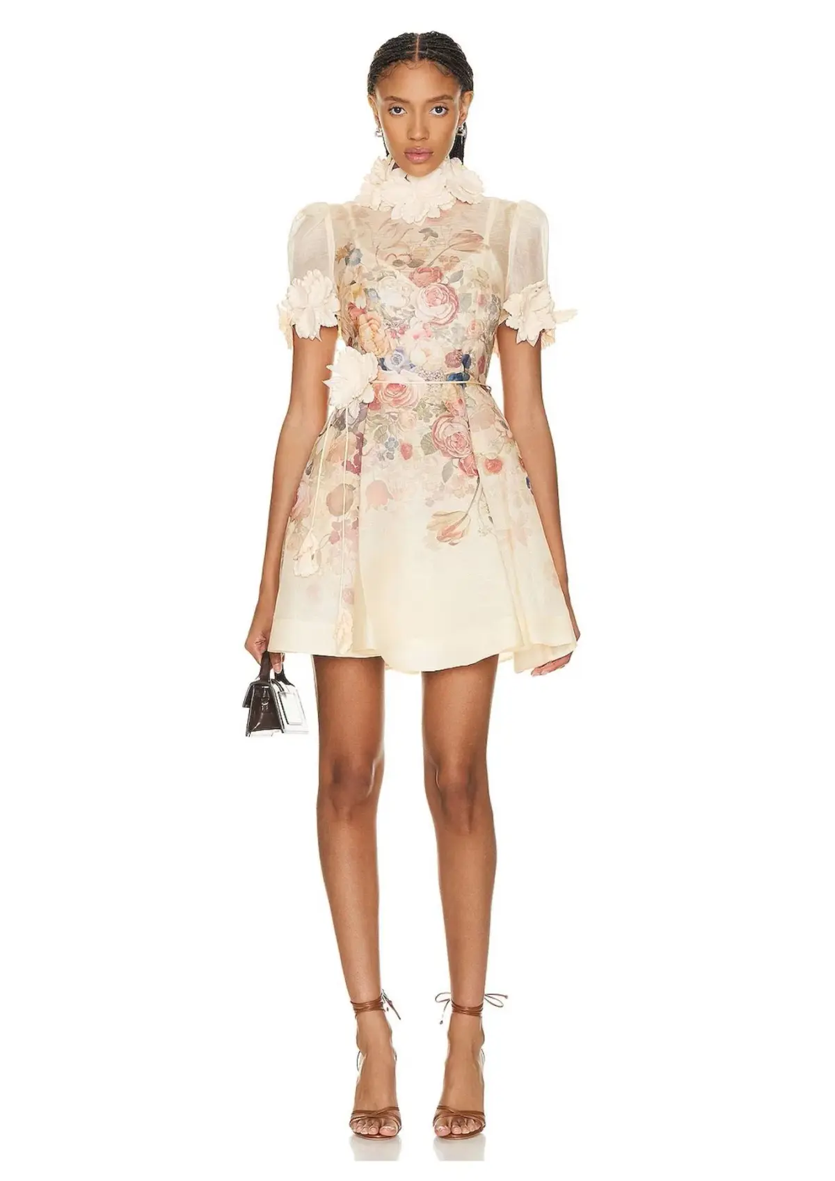Zimmermann Luminosity Lift Off Flower Mini Dress Morisot Cream Print Size 1 / AU 10 - Image 1