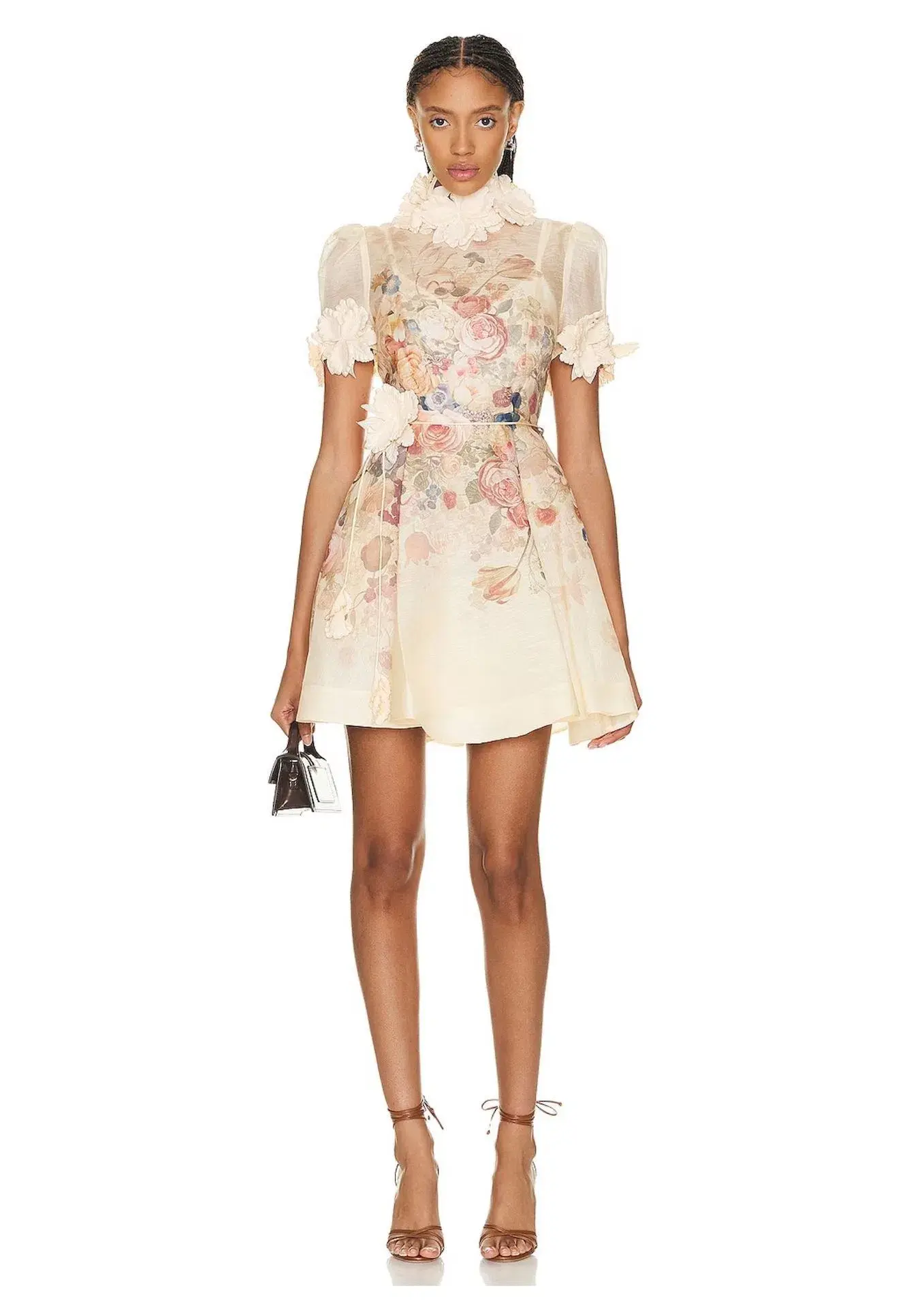 Zimmermann Luminosity Lift Off Flower Mini Dress Morisot Cream Print Size 1 / AU 10 - Image 1