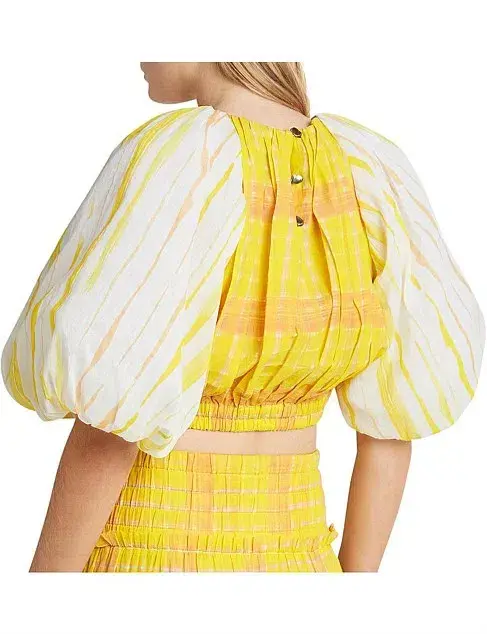 Aje Wilderness Crop Top & Skirt Set Yellow Check Size 10/12 for rent on The Volte - main image