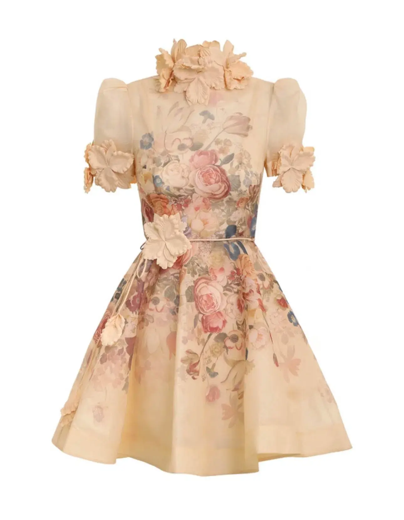 Zimmermann Luminosity Liftoff Flower Mini Dress in Morisot Cream Floral Print Size 1 / AU 10 - Image 2