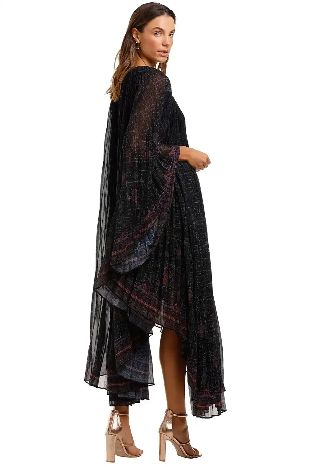 Camilla Sunray Pleated Kaftan Black Size 10 - Image 3