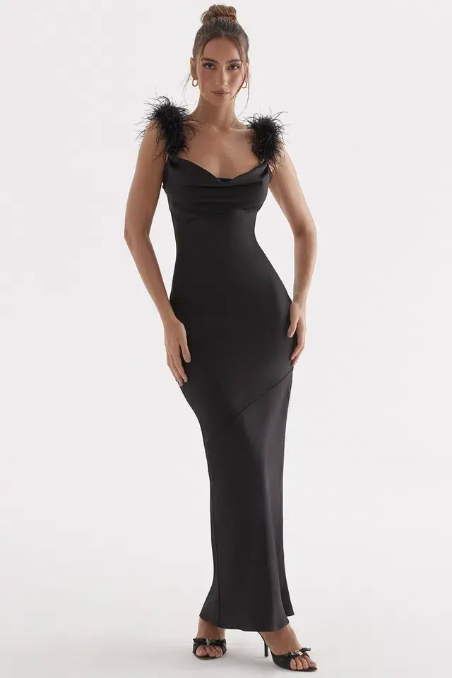 House of CB Tabitha Dress Black Size M/Au 10  for rent on The Volte - main image