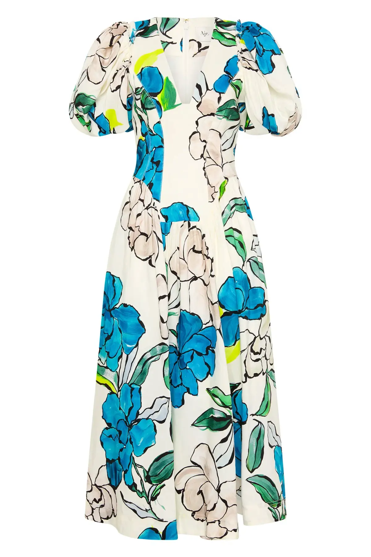 AJE Pedestal Corseted Midi Dress Cool Camellia  Size 8  - Image 3