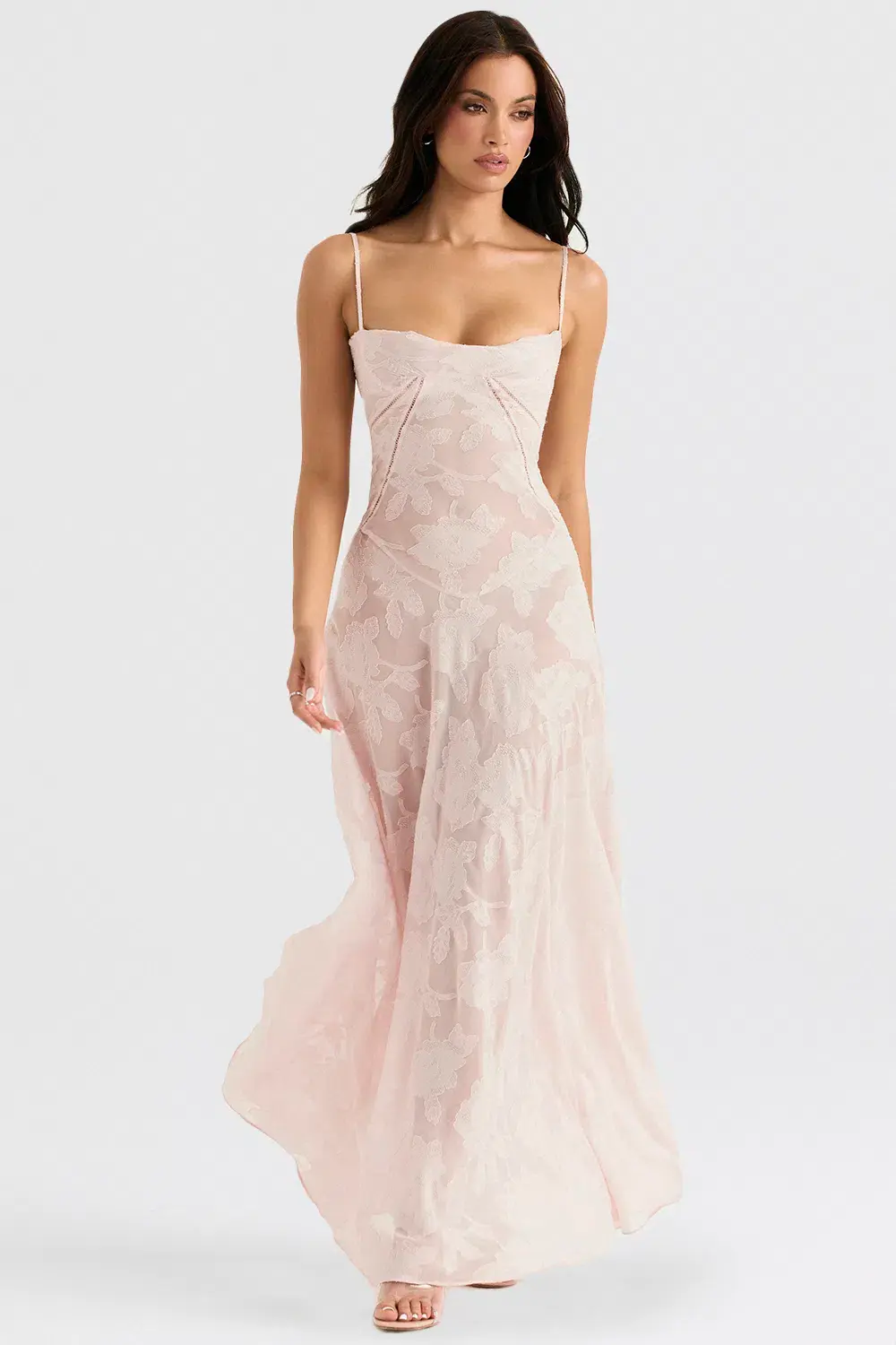 House Of Cb Seren Maxi Dress Soft Pink Size 10 - Image 3