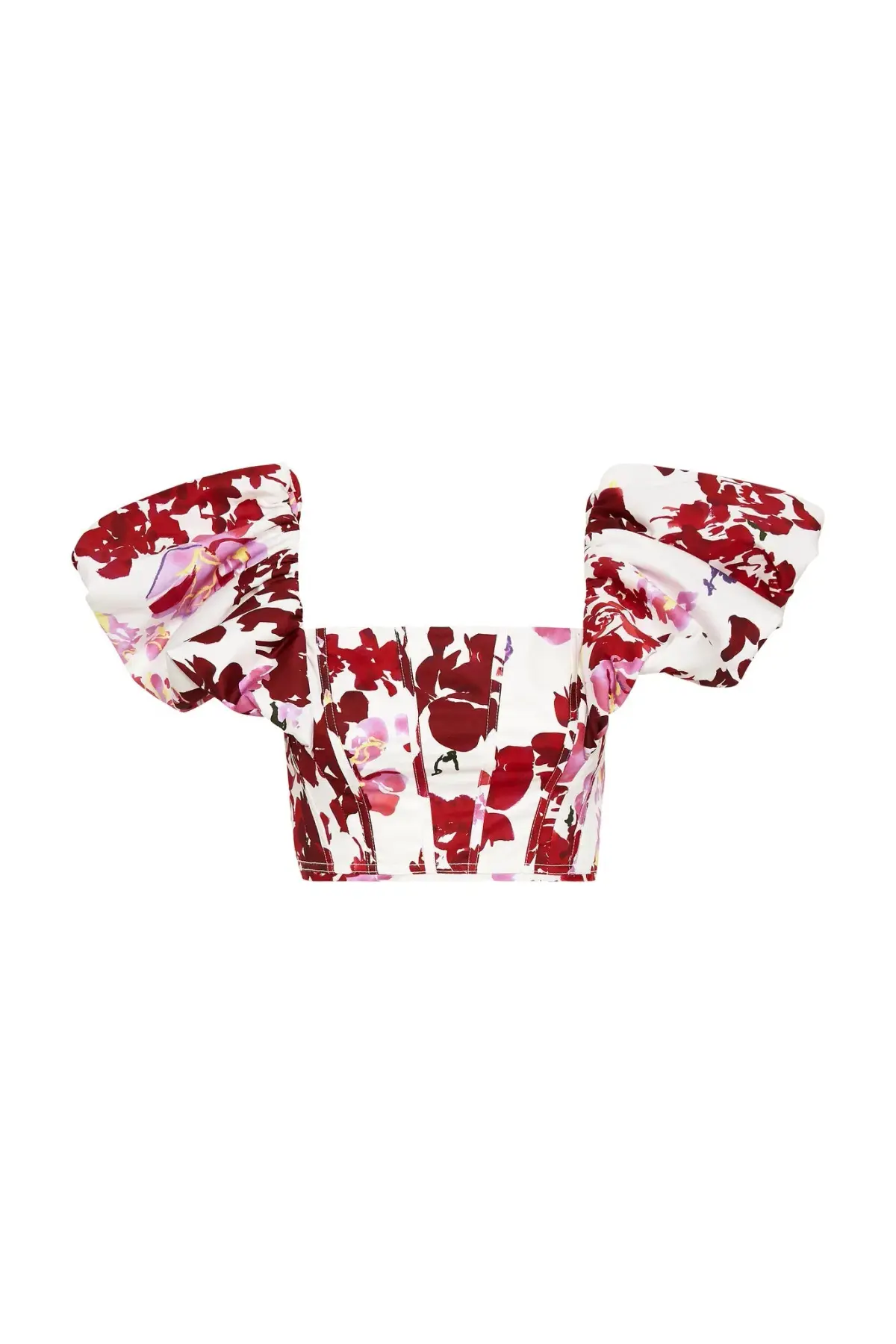 Aje Margot Bubble Frill Top and La Vie Bubble Mini Skirt Set Roses Of Provence Print  Size 6 - Image 5