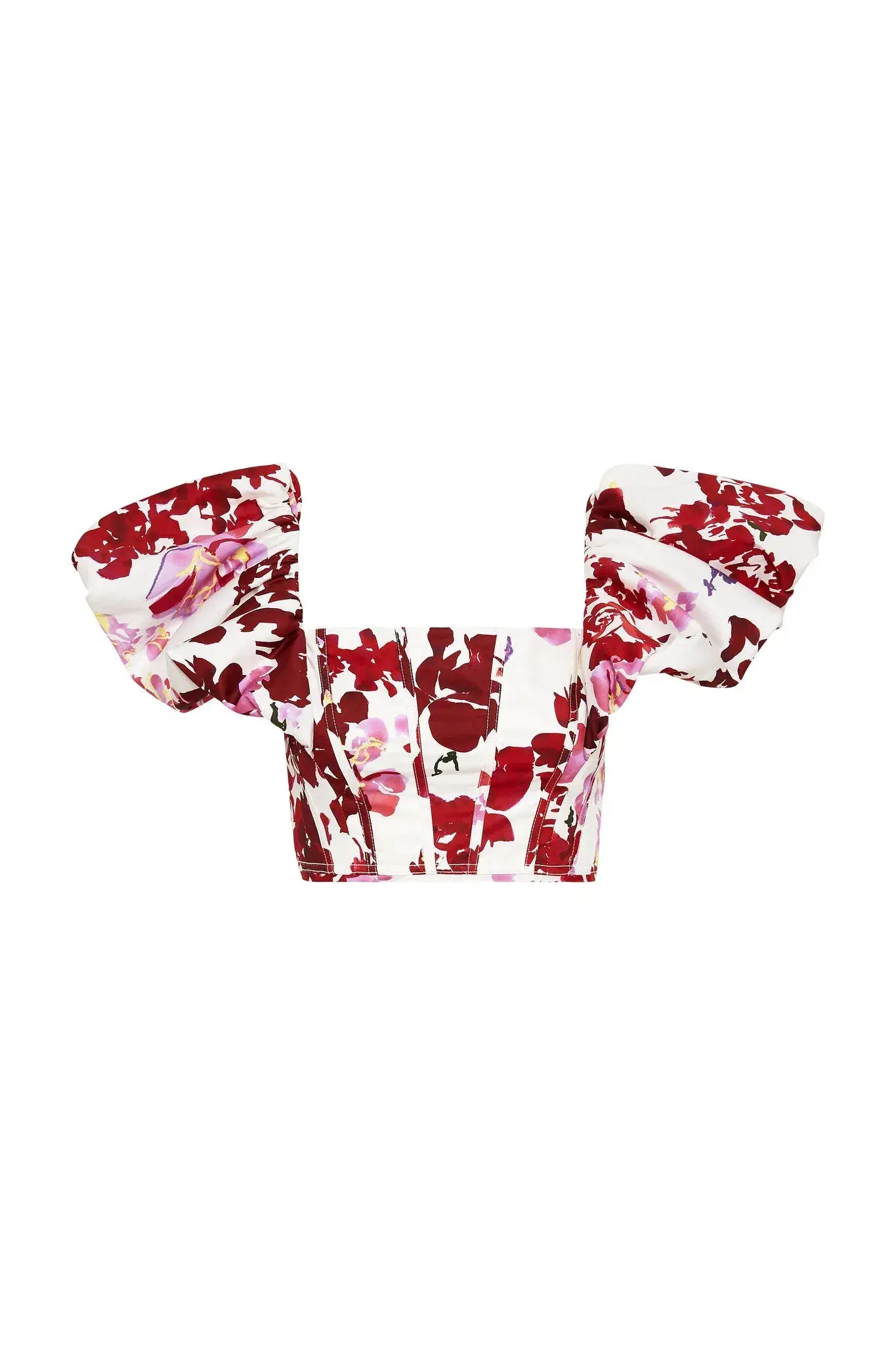 Aje Margot Bubble Frill Top and La Vie Bubble Mini Skirt Set Roses Of Provence Print  Size 6 - Image 5