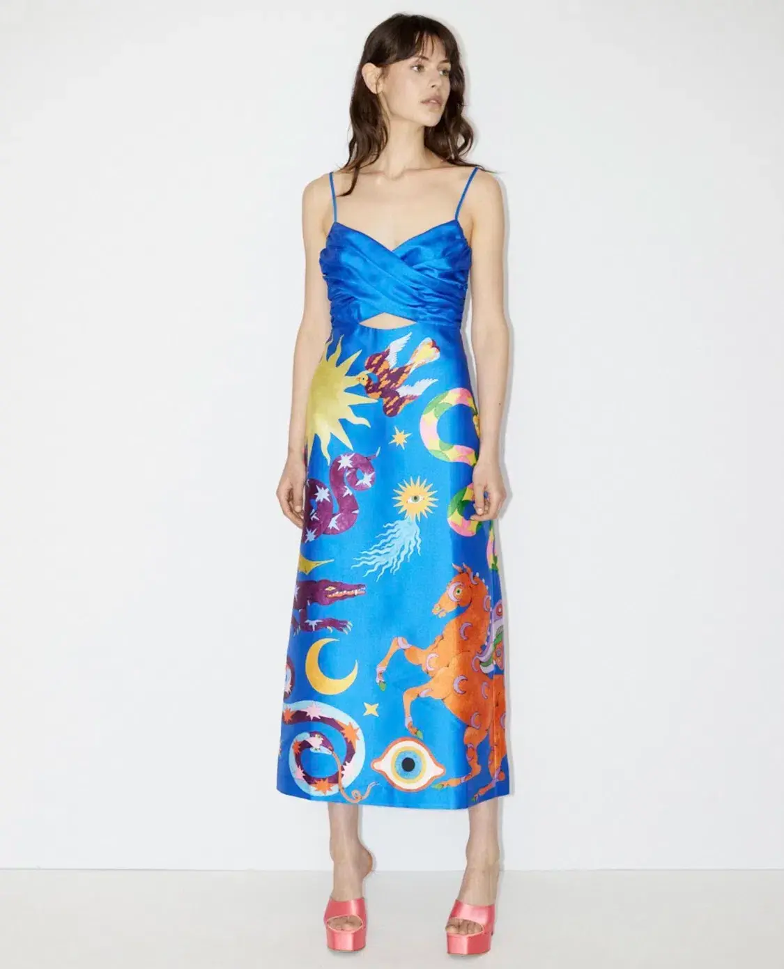  Alemais Guardian Midi Dress Blue Size 8 - Image 1