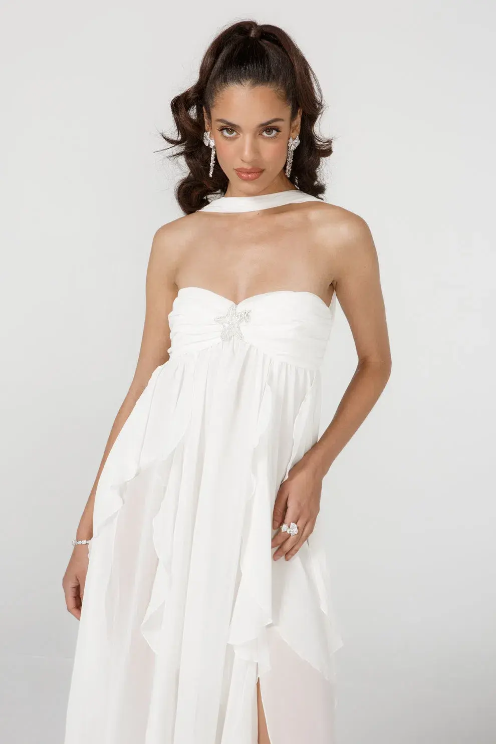Nana Jacqueline Mariah Dress White Size 8  for rent on The Volte - main image