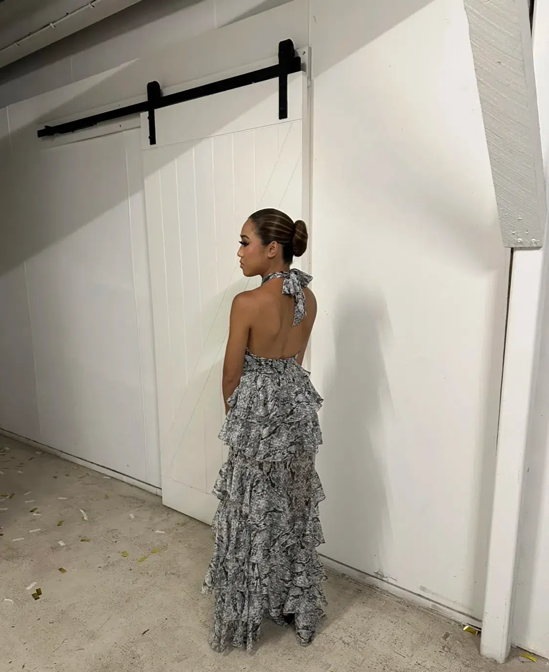 Derma Department Oscar Maxi Dress Snakeskin XS/6 - Image 5