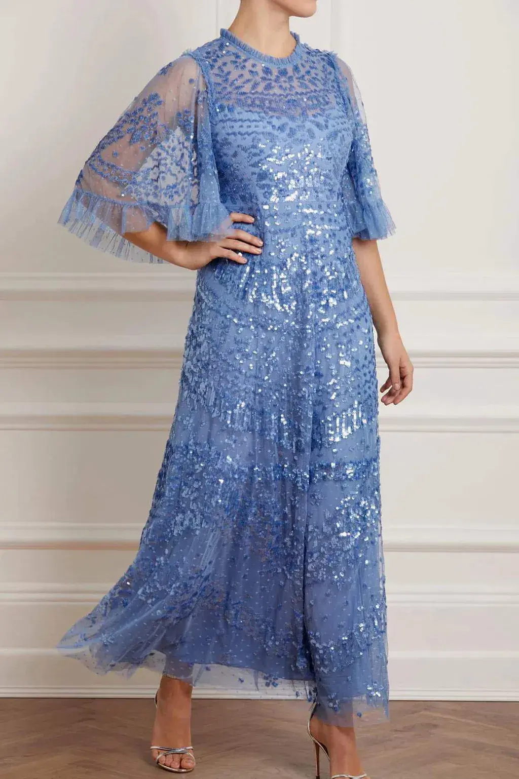 Needle and Thread Anais Sequin Ballerina Dress Blue Size AU 10 - Image 1