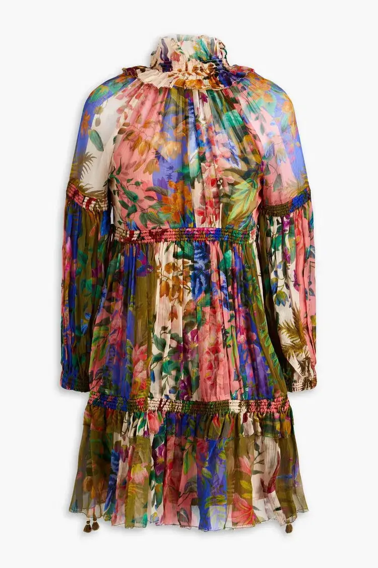 Zimmermann Tropicana Lantern Mini Spliced Multi Size 0 / AU 8 for rent on The Volte - main image