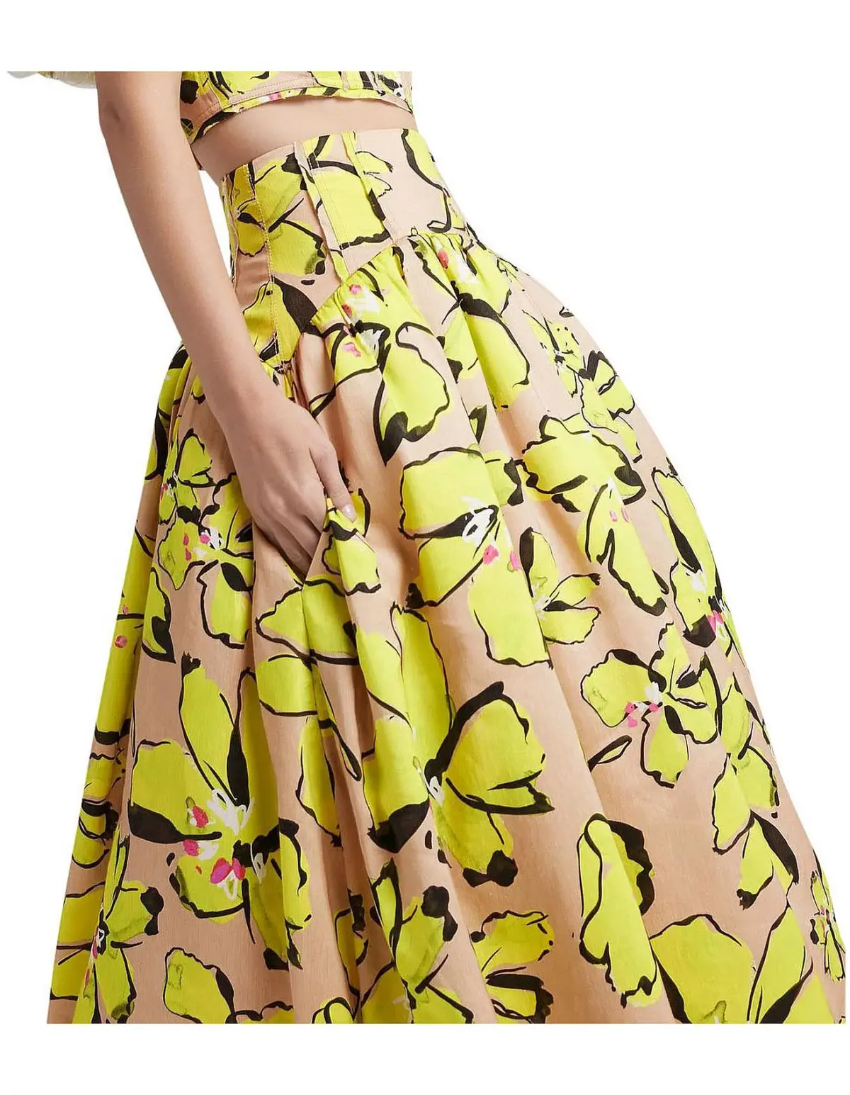 Aje Pelicano Midi Skirt Citrus Bloom Size AU 8 - Image 3