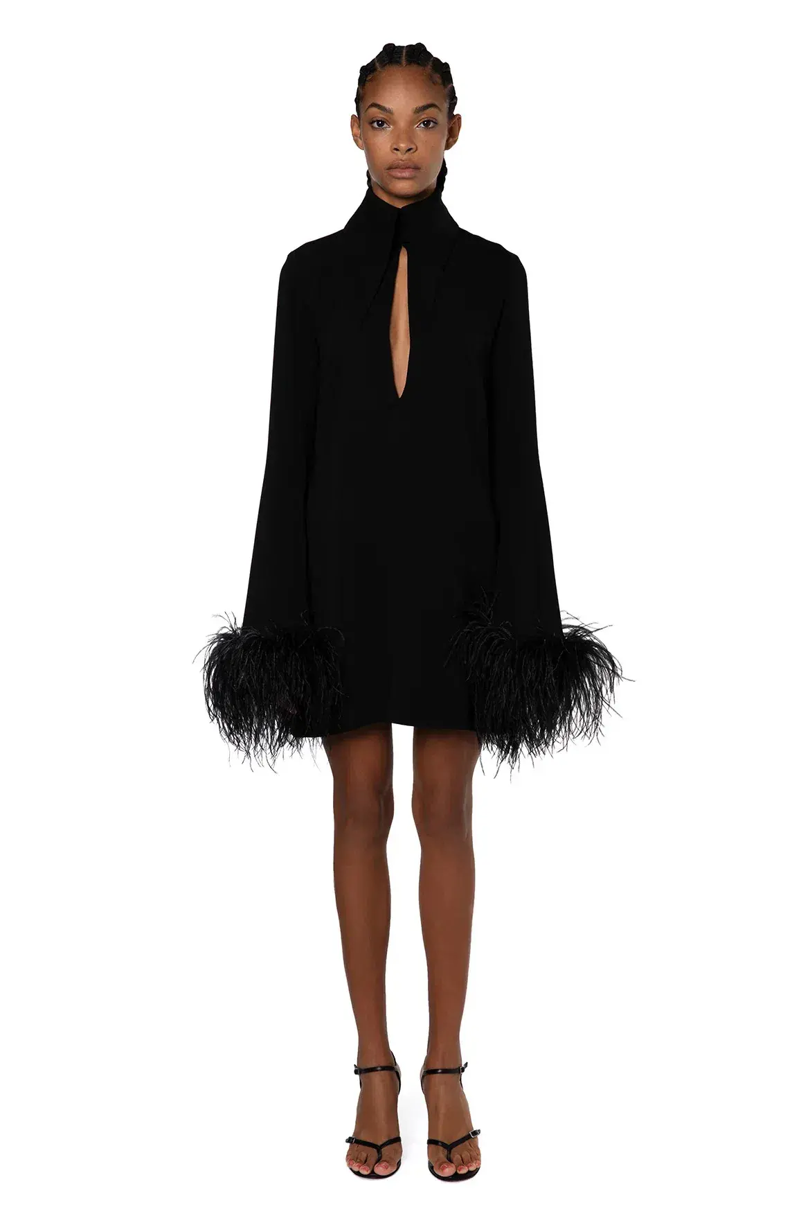 16Arlington Michelle Feather-Embellished Trim Mini Black Size AU 6 - Image 1