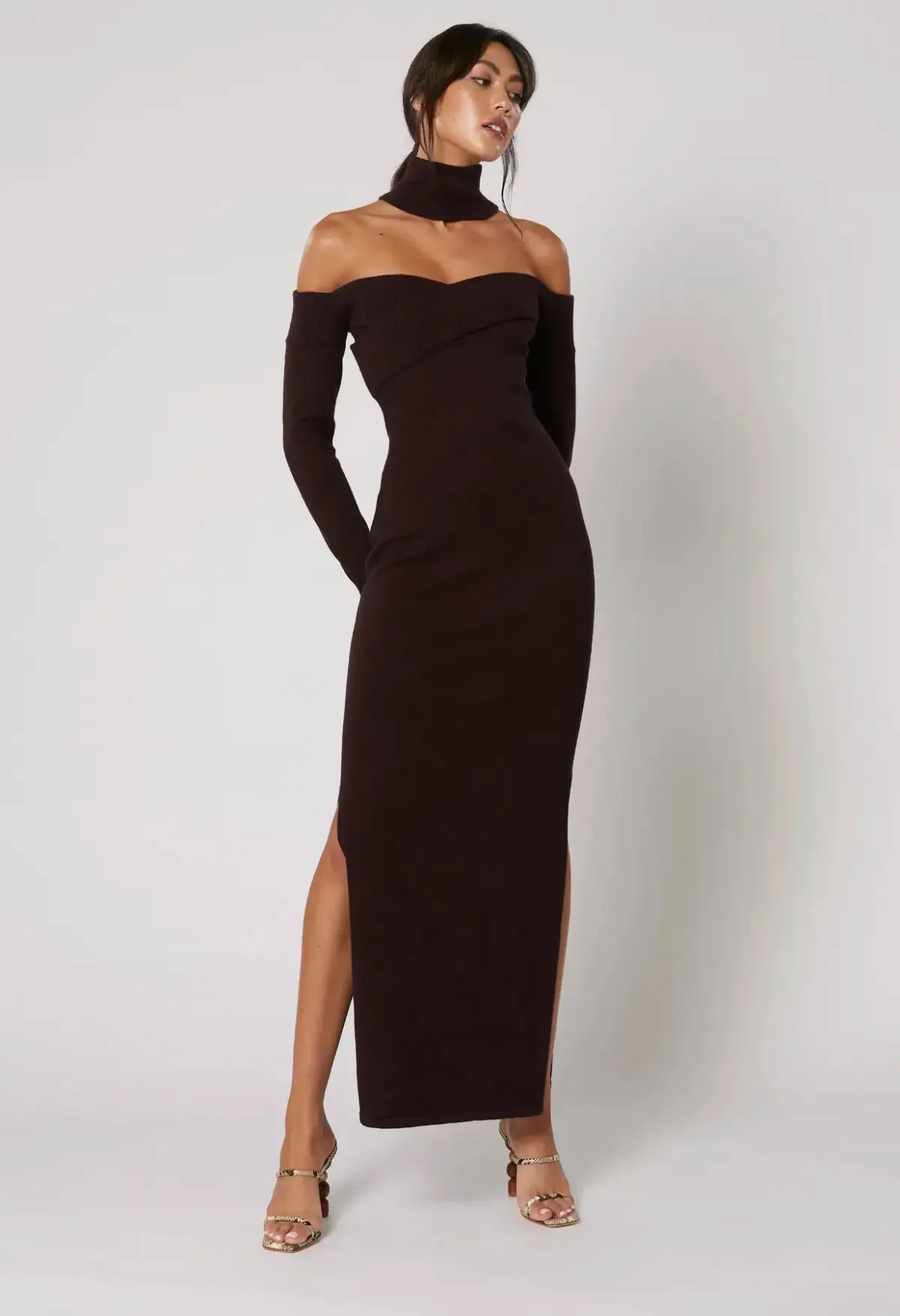 Winona Lucia Maxi Dress in Wine Brown Size M / AU 10 - Image 1