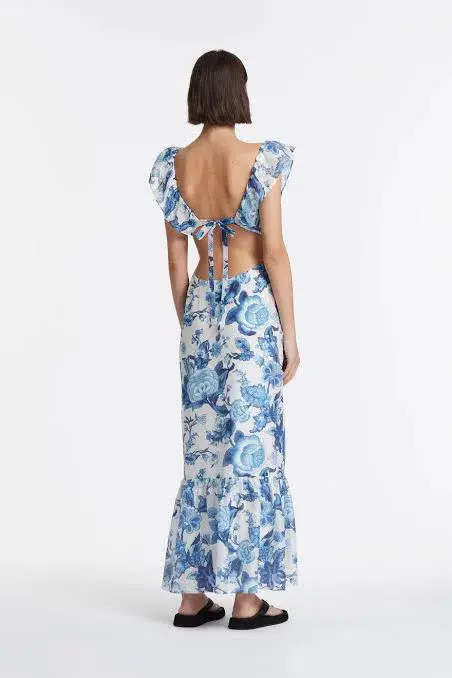 Sir the Label Amaris Frill Midi Dress Print Size 0 / AU 6 - Image 3
