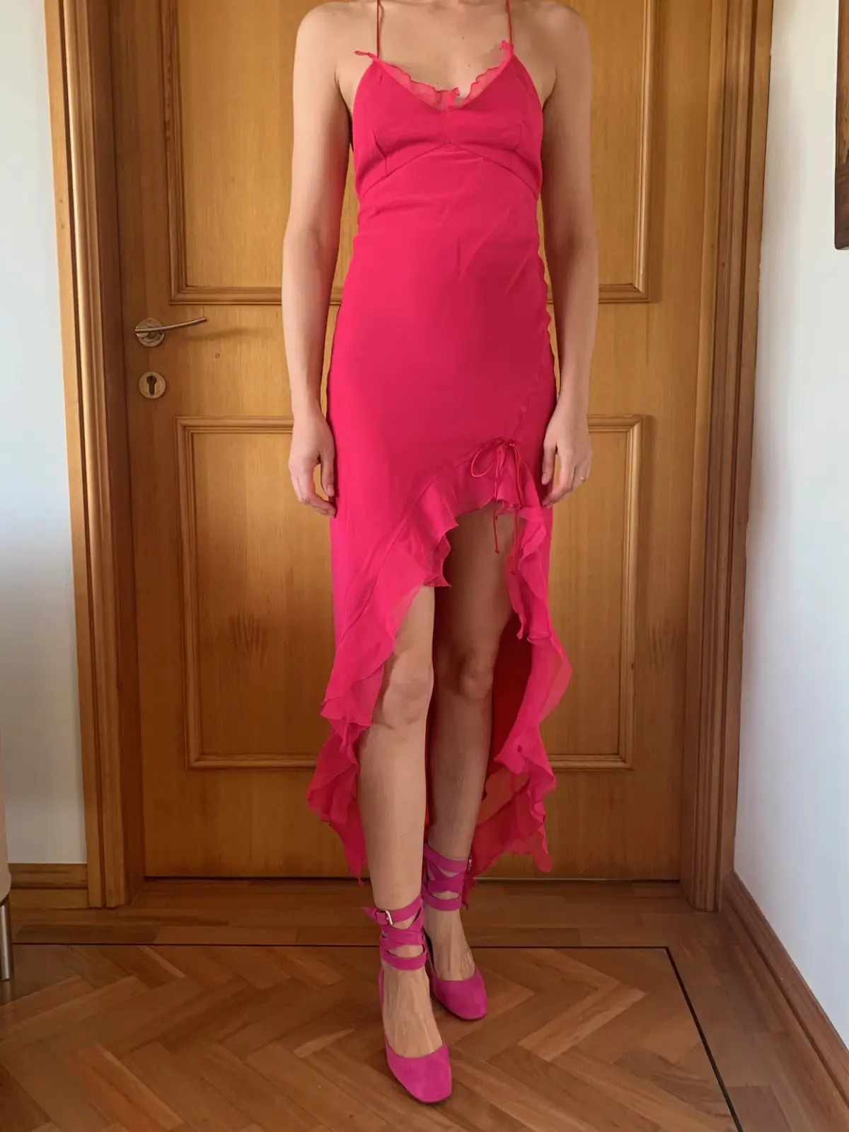 Eileen Kirby Frill Dress Pink Size 8 - Image 3