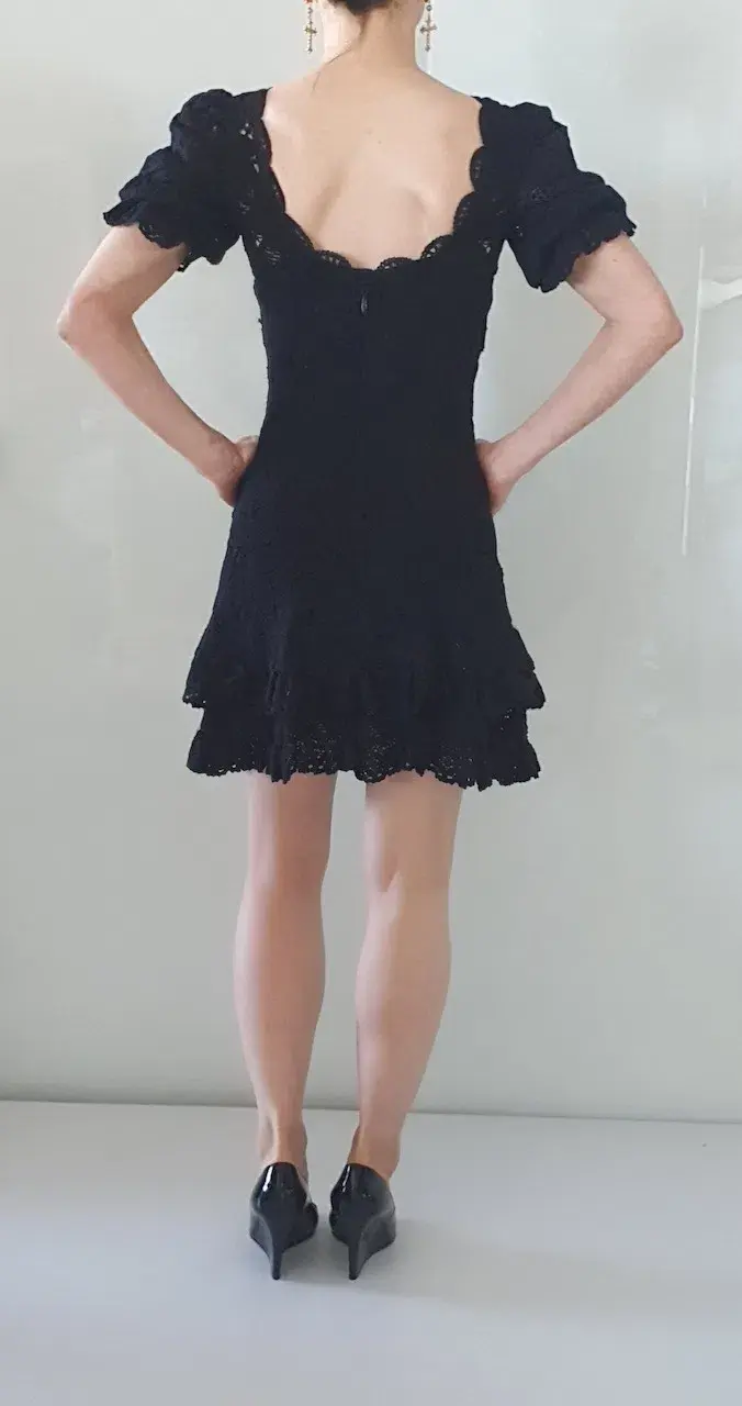 Jonathan Simkhai Crochet Lace Mini Dress Black Size 6 - Image 4