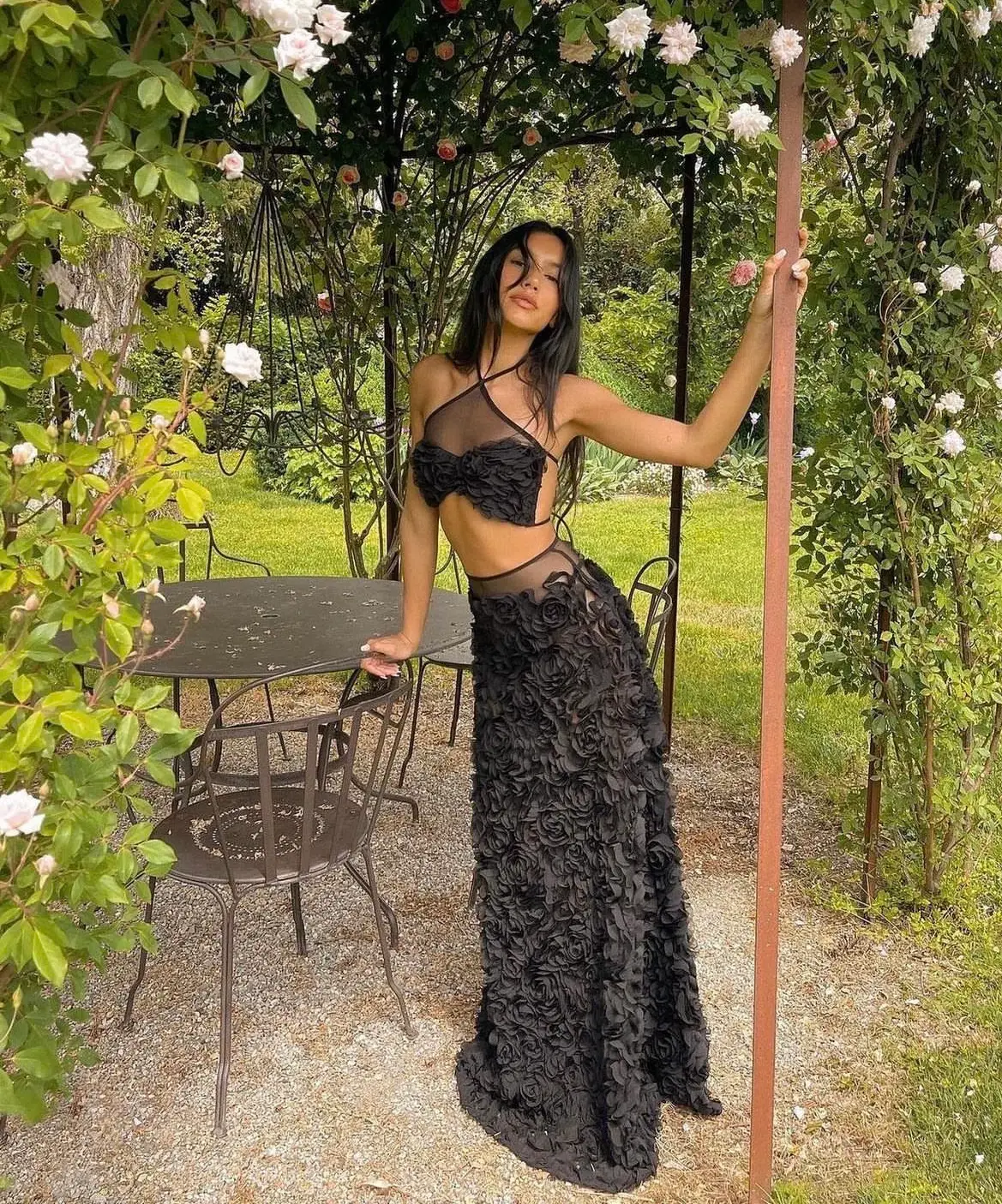 Arcina Ori Vivienne Crop and Maxi Skirt Set Black Size S / AU 8 - Image 1