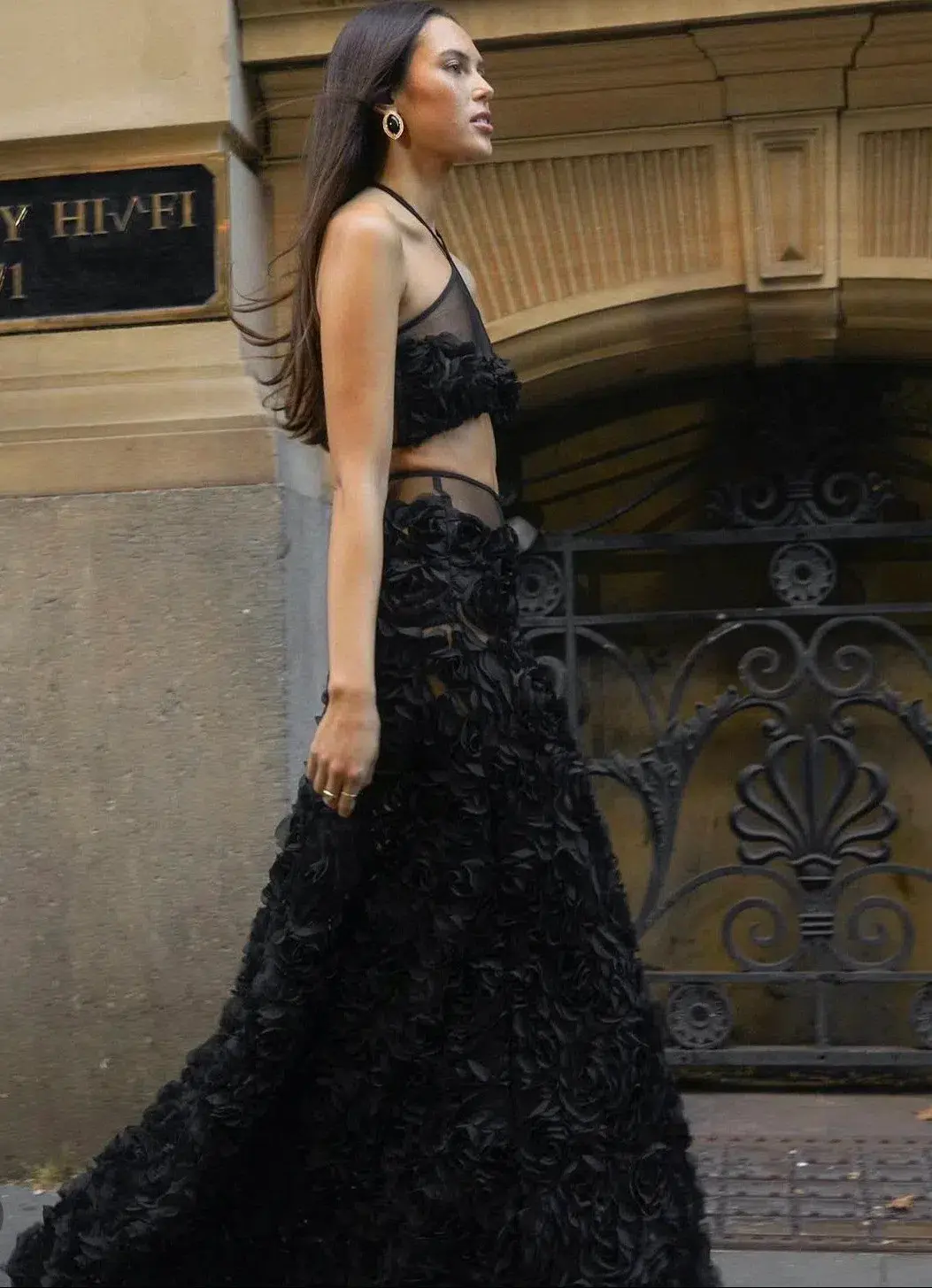 Arcina Ori Vivienne Crop and Maxi Skirt Set Black Size S / AU 8 - Image 3