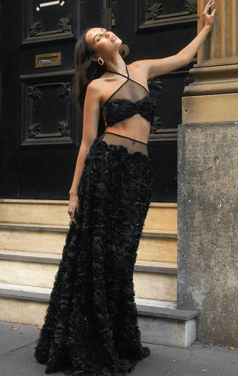 Arcina Ori Vivienne Crop and Maxi Skirt Set Black Size S / AU 8 - Image 2