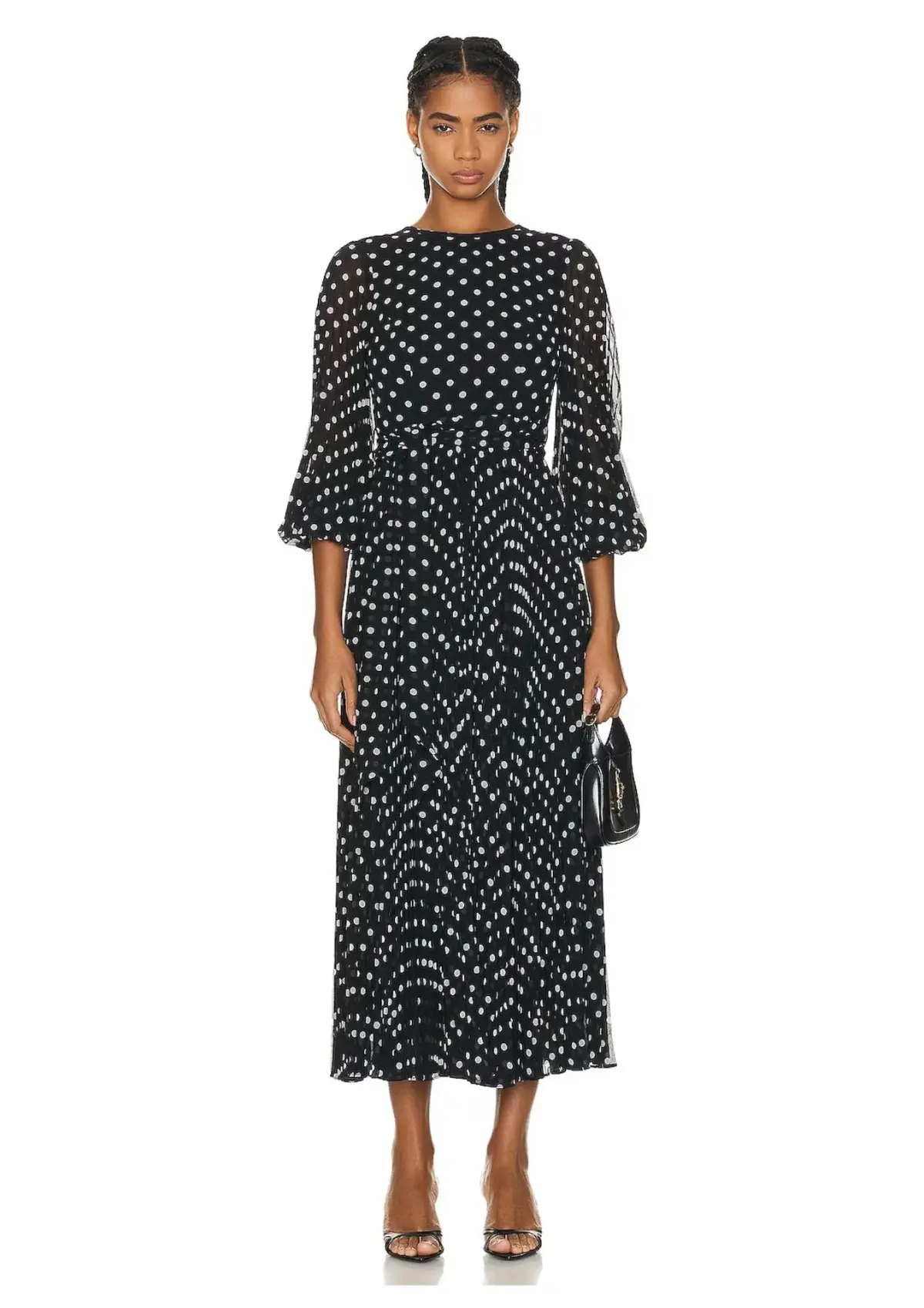Zimmermann Sunray Long Sleeve Midi Dress in Black/Cream Dot Size 0 / AU 8 - Image 1