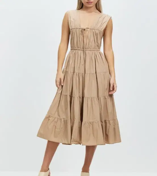 Palm Noosa Wish You Were Here Midi Dress Brown Size 12 - Image 5