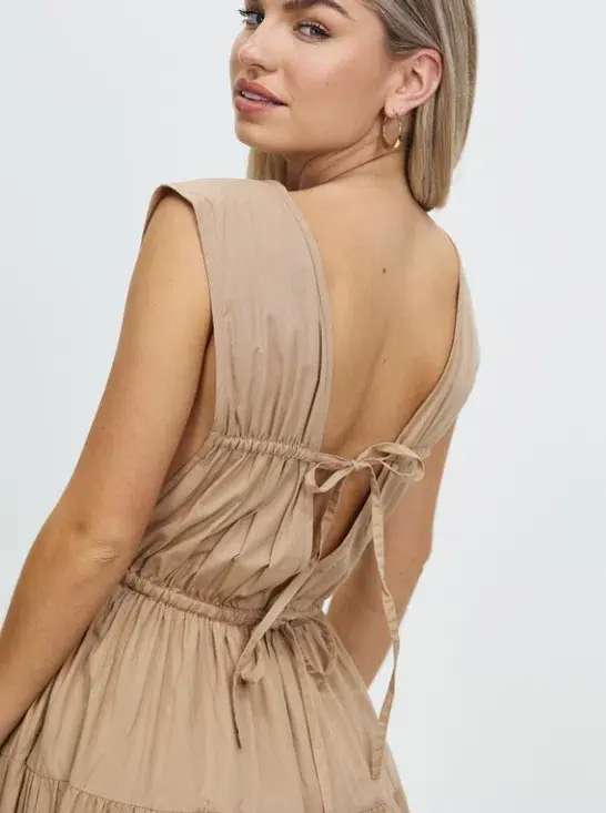 Palm Noosa Wish You Were Here Midi Dress Brown Size 12 - Image 4