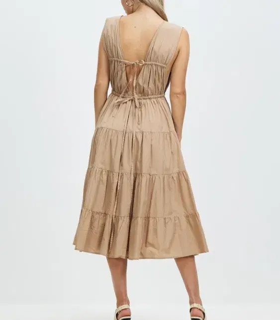 Palm Noosa Wish You Were Here Midi Dress Brown Size 12 - Image 3